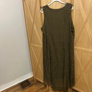 Isaac Mizrahi Green hi low maxi lace Dress